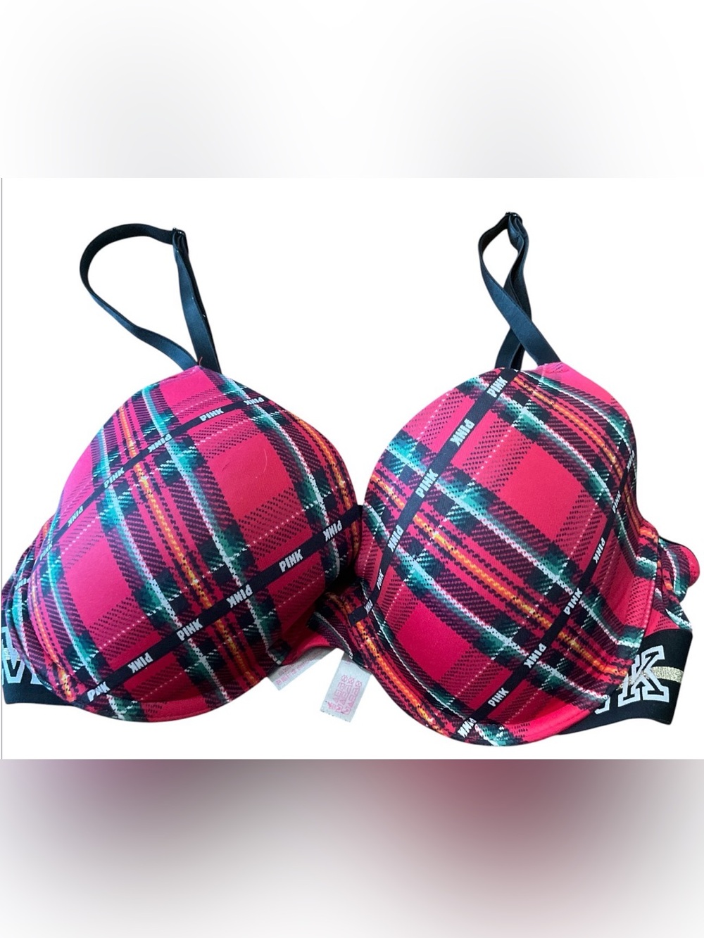 Victoria's Secret PINK Plaid Push-Up Bra in Pink 36 C